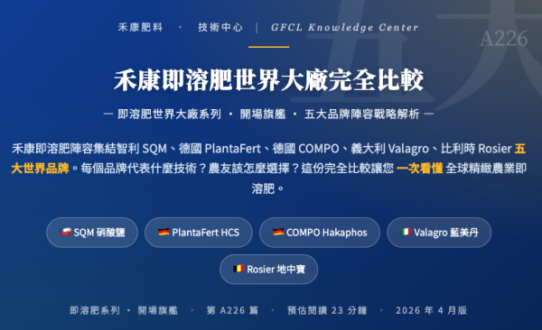 禾康即溶肥世界大廠完全比較 禾康即溶肥世界大廠完全比較