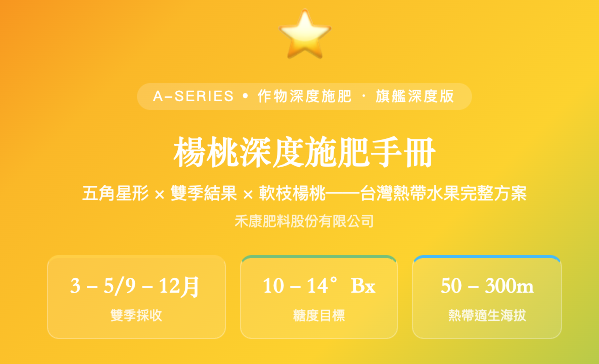 楊桃深度施肥手冊 楊桃深度施肥手冊