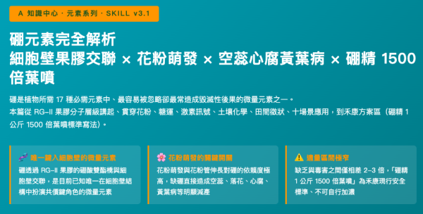 硼完全解析｜花粉授精、細胞壁協同、鈣硼共補機制 硼完全解析｜花粉授精、細胞壁協同、鈣硼共補機制