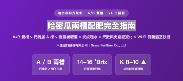 哈密瓜兩槽配肥完全指南 哈密瓜兩槽配肥完全指南