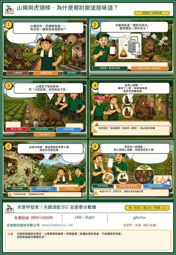 為什麼山豬與虎頭蜂，都討厭這股味道 木醋液深度解析：為什麼山豬與虎頭蜂,都討厭這股味道