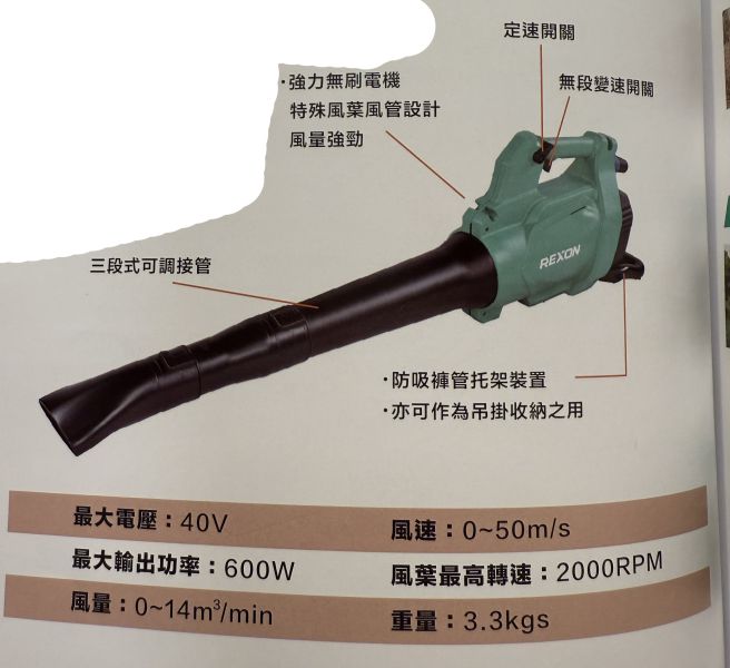加購價﻿ LB3601R 充電式無刷吹葉機 LB3601R 充電式無刷吹葉機
