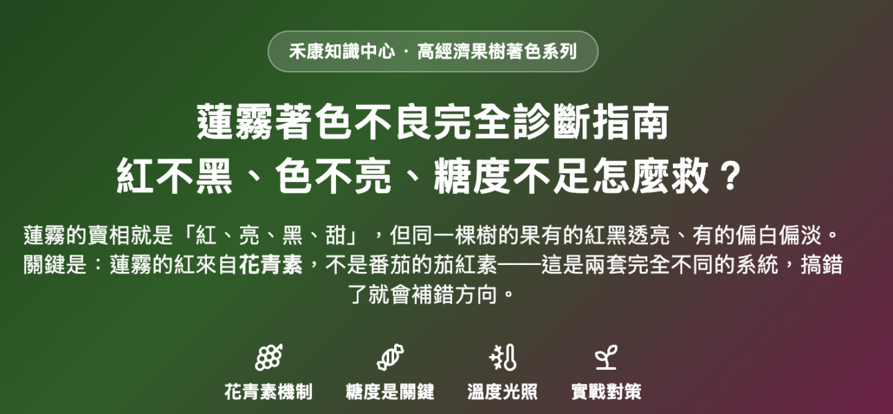 蓮霧著色不良完全診斷指南 蓮霧著色不良完全診斷指南