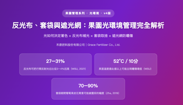 反光布、套袋與遮光網：果園光環境管理完全解析 反光布、套袋與遮光網：果園光環境管理完全解析