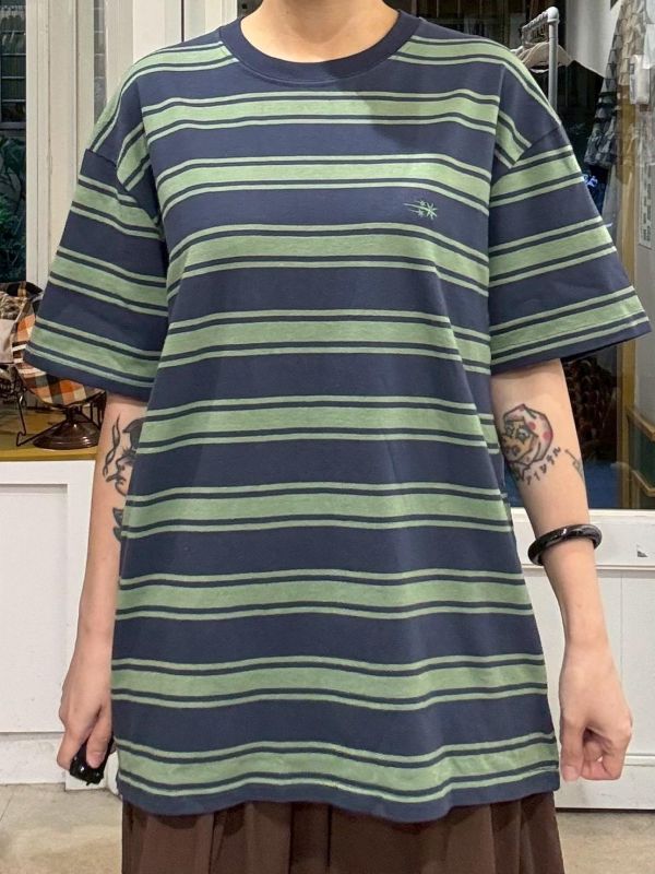 日系條紋流星刺繡條紋tee 