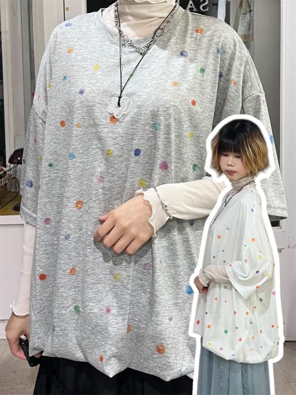 水彩圓點澎澎氣球短袖上衣 