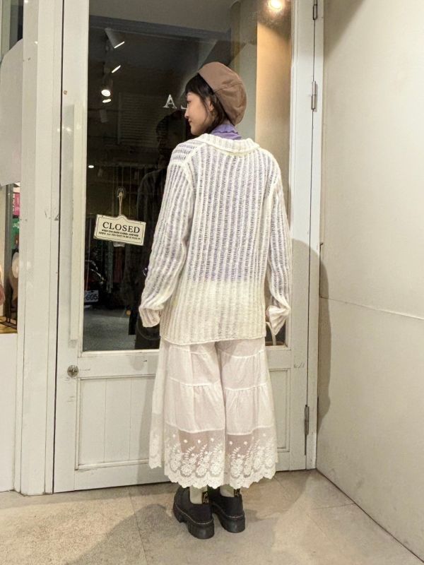 蕾絲拼接蛋糕外搭長褲 