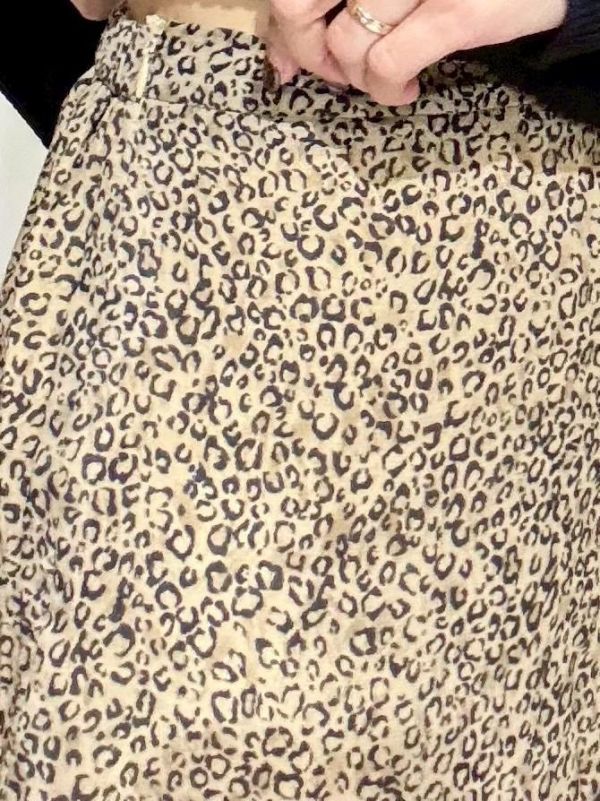 雙層微透紗豹紋裙 