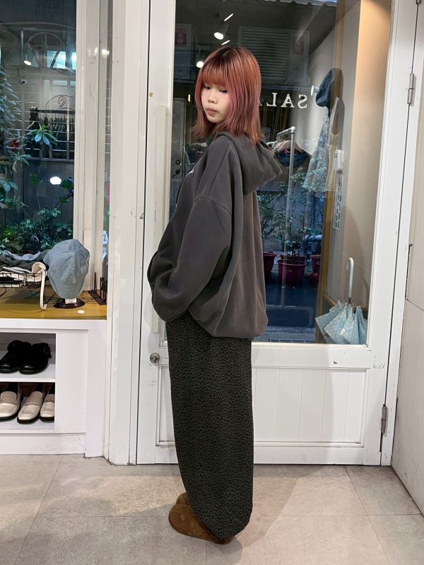 豹紋花邊錐形縮口長褲 