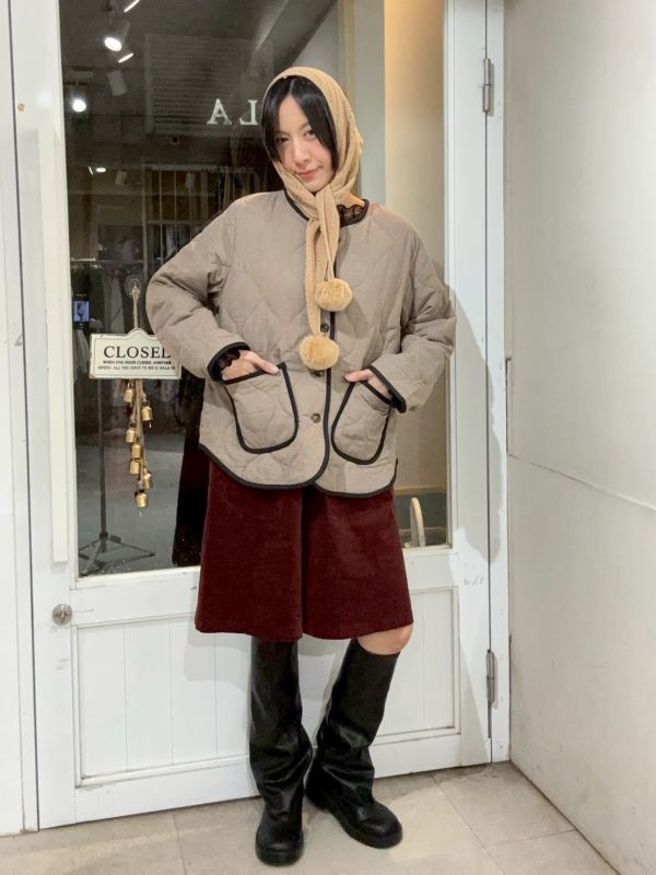 絎縫滾邊大口袋外套 