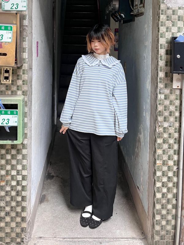 彈性西裝錐形長褲附腰帶 