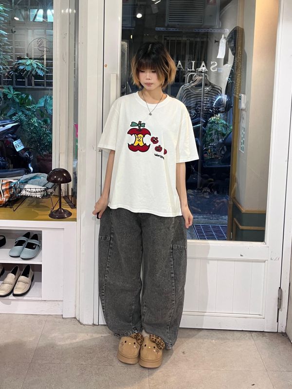 蘋果刺繡短袖Tee 
