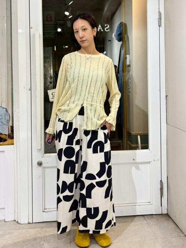 黑色滿版粗體色塊九分寬褲 