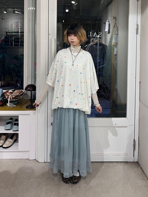 水彩圓點澎澎氣球短袖上衣 