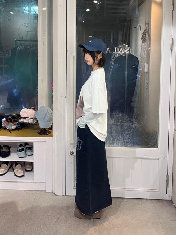 模糊人影印花寬版Tee 