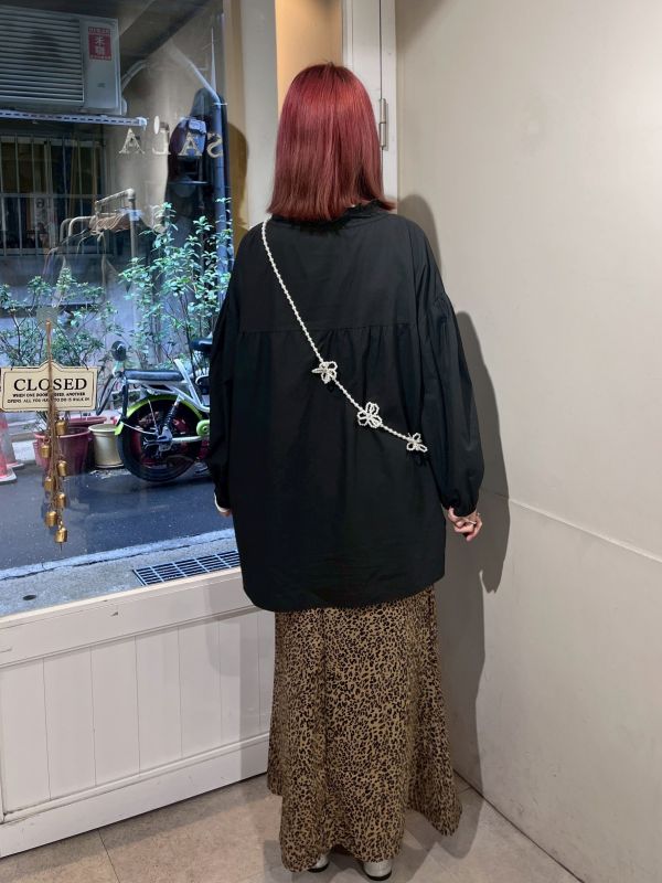 側拉鍊豹紋魚尾裙 