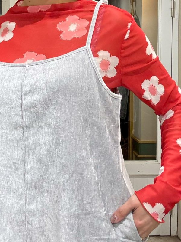 絨布吊帶背心洋裝 