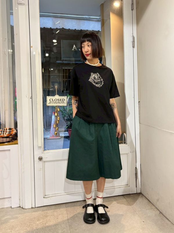 長毛貓咪刺繡短tee 