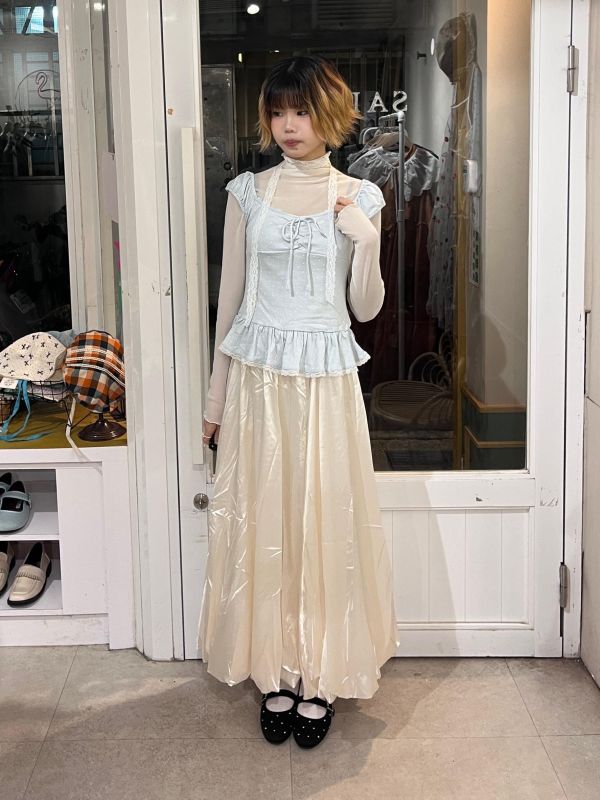 光澤氣球花苞裙 