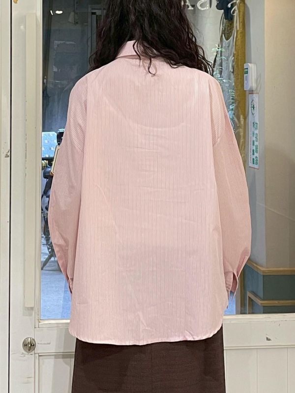 經典百搭寬鬆落肩格紋前短後長翻領襯衫 