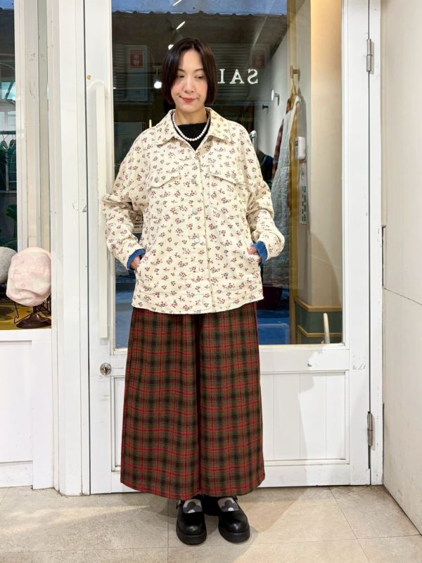 小碎花金屬釦燈芯絨外套 