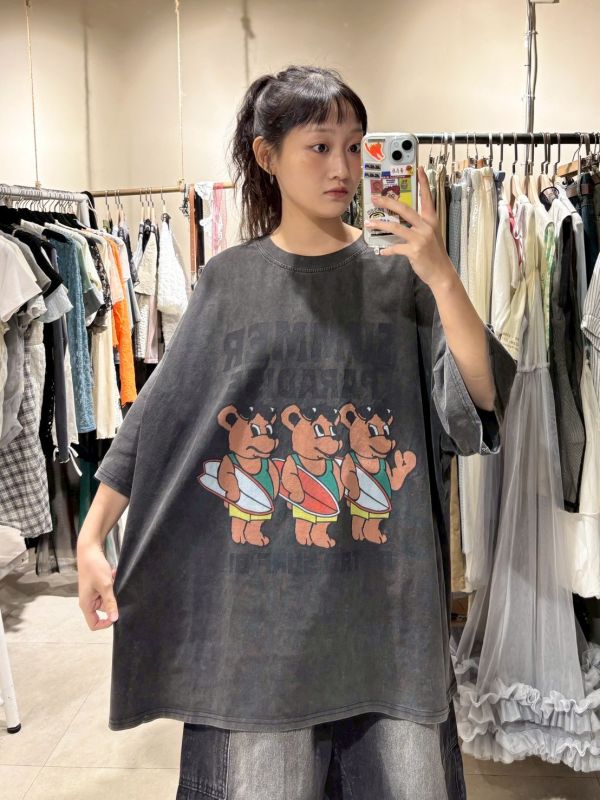 衝浪小熊水洗厚磅TEE 
