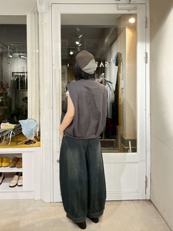 質感格紋內裏鈕扣翻領背心 