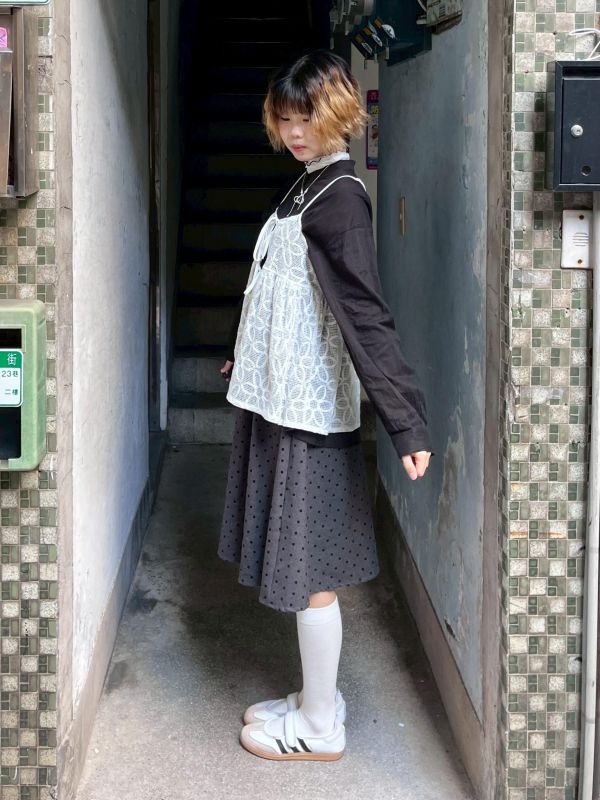 網格滿版花花綁帶可調節吊帶背心 