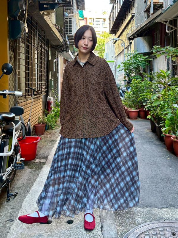 麂皮質感豹紋襯衫 