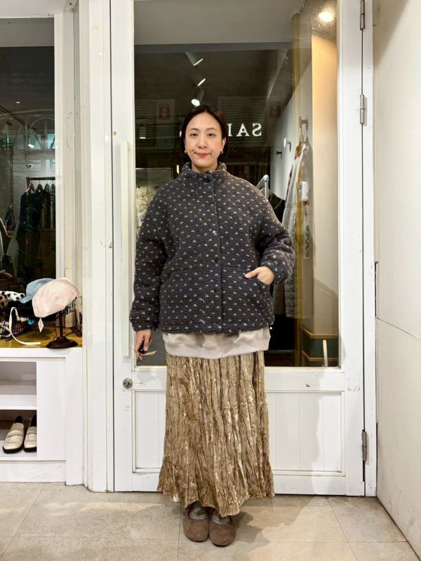 絨毛白點灰外套 