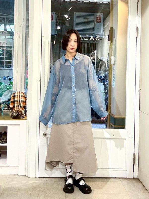 不規則拼接A字裙 