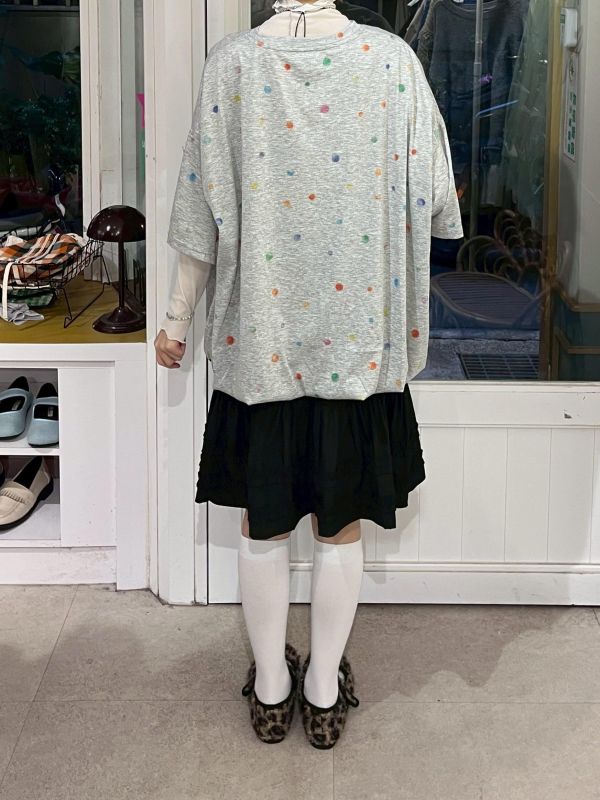 水彩圓點澎澎氣球短袖上衣 