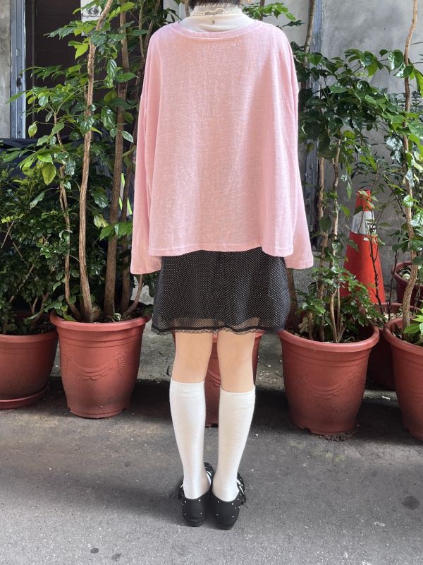 薄針織排扣開襟長袖罩衫 