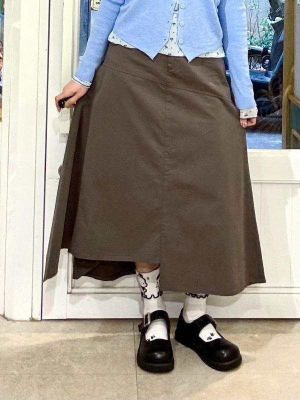 不規則拼接A字裙 