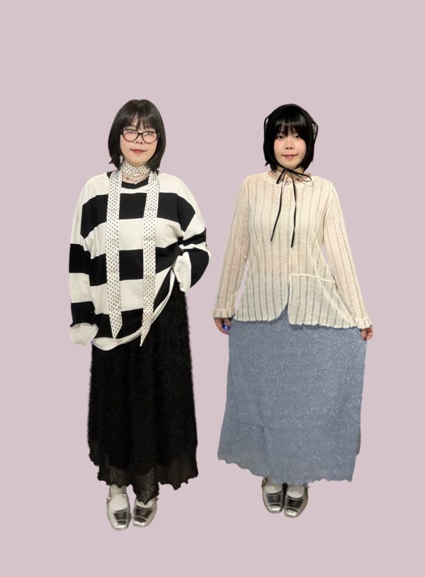 立體絨毛鬆緊腰長裙 