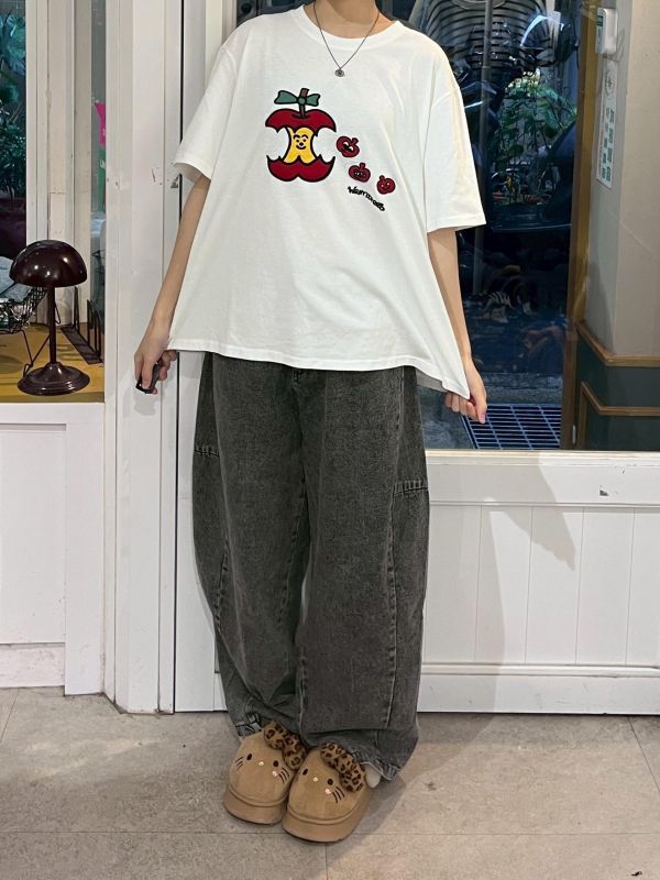 蘋果刺繡短袖Tee 