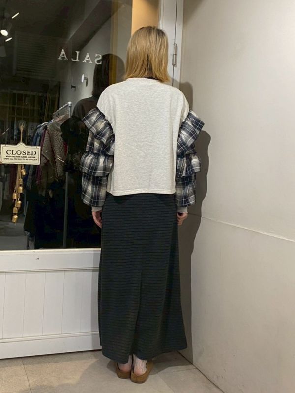 蛋糕多層次袖棉長袖上衣 