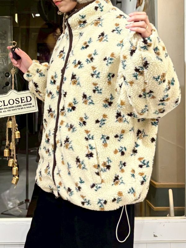 滿版花絨毛外套 