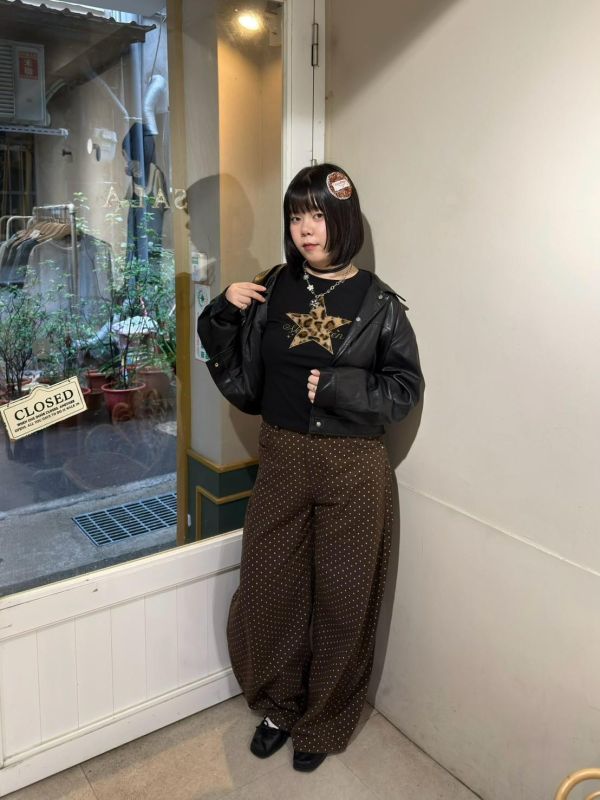 立領排釦短板皮外套 
