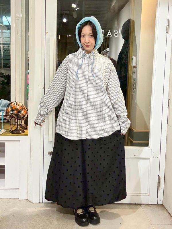 泡泡布前口袋細格紋襯衫 