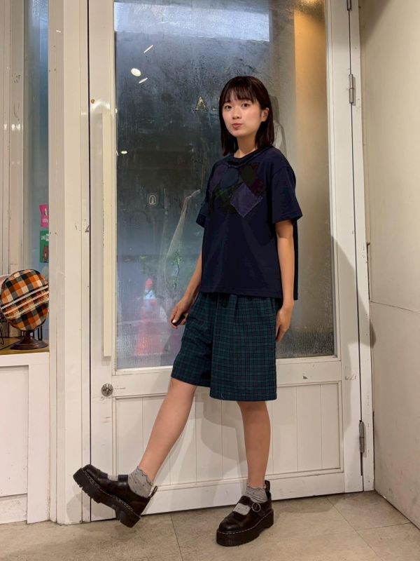 色塊抽鬚拼布上衣 