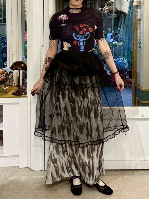 三層紗蓬蓬外罩裙 