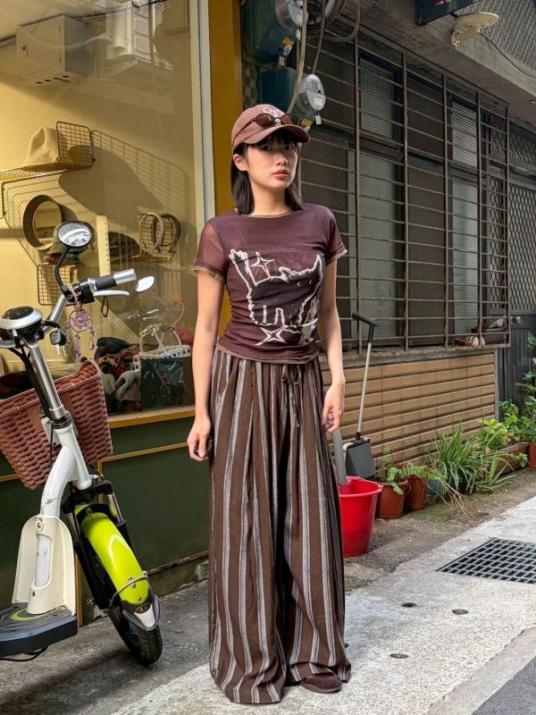 炸毛小貓假兩件彈性上衣 
