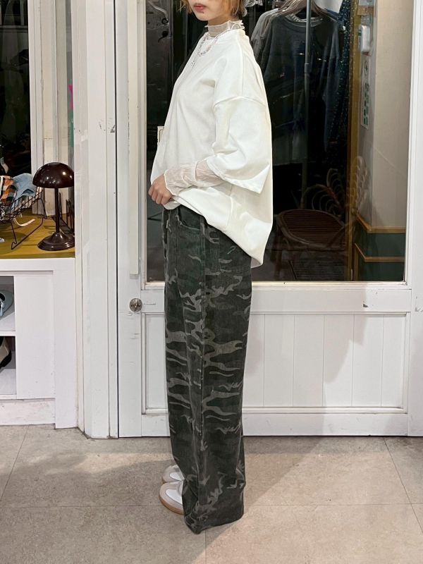 牛仔迷彩錐形長褲 