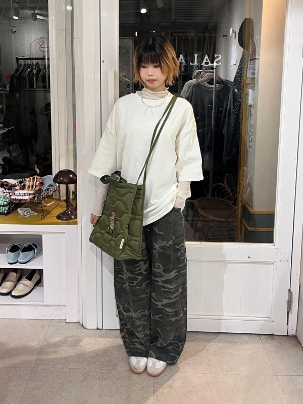 牛仔迷彩錐形長褲 