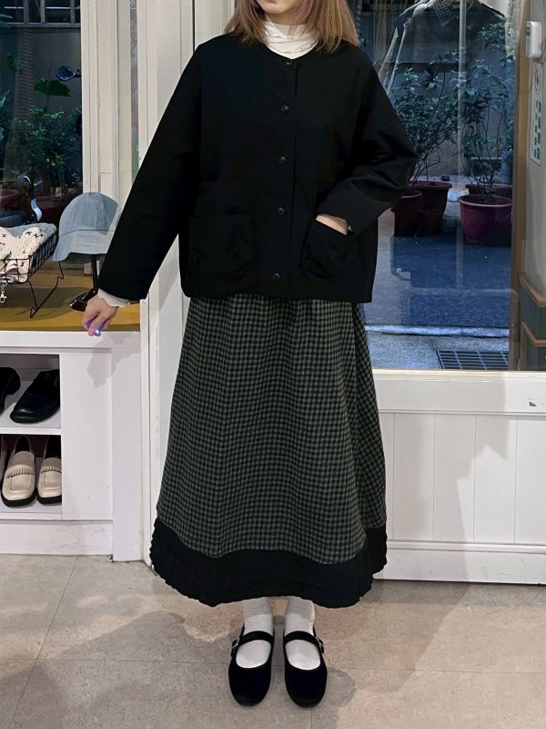 短版圓領工裝雙層口袋外套 