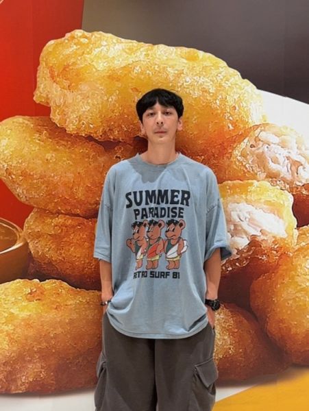 衝浪小熊水洗厚磅TEE 