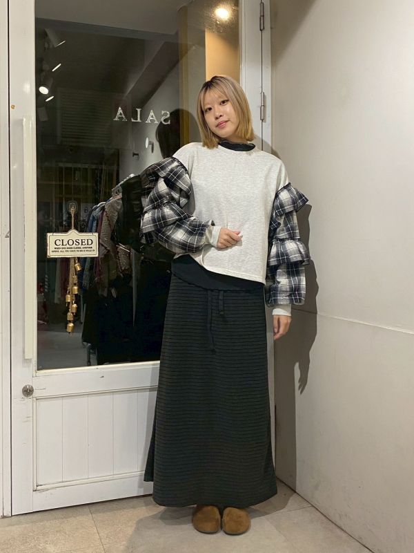 蛋糕多層次袖棉長袖上衣 