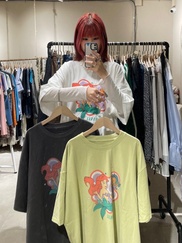 小美人魚落肩寬鬆短袖Tee 