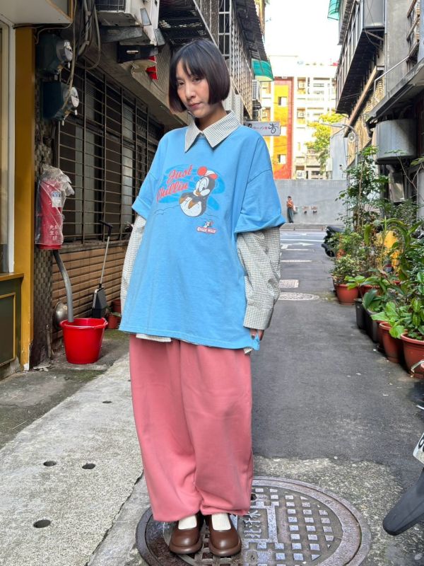 伸縮腰多口袋可縮口棉褲 